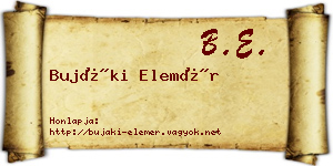 Bujáki Elemér névjegykártya