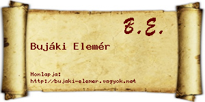 Bujáki Elemér névjegykártya